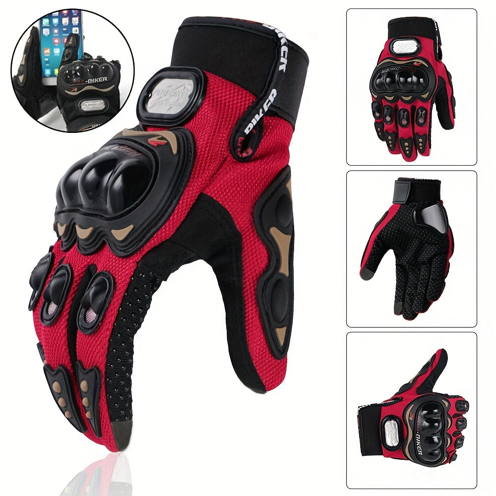 Suitable For Motorcycles, Road Bikes, Off-road Motorcycles, Spring, Summer, Autumn, And Winter Unisex Finger Touch Screen Gloves For Men And Women, Breathable Cycling Gloves, Motorcycle Gloves, Bicycle Gloves. NovaCart
