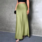 Women's Elegant Satin High Waist Flared Midi Skirt Cocktail Party Wedding Long Skirt Grayceful LLC