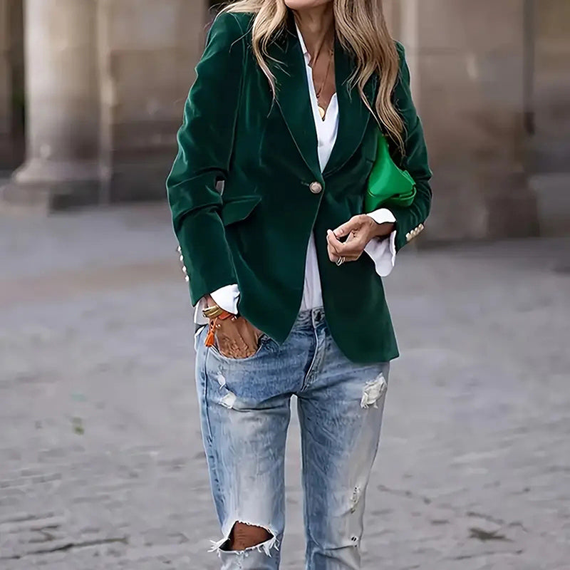 Women’s Slim-Fit Notch-Lapel Blazer FitiqueFit