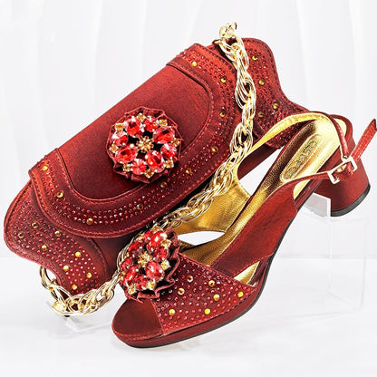 Evening Party With Rhinestone Pointed Toe Shoes Hand Bag Suit See size chart under “more details” The Fashion Celestial