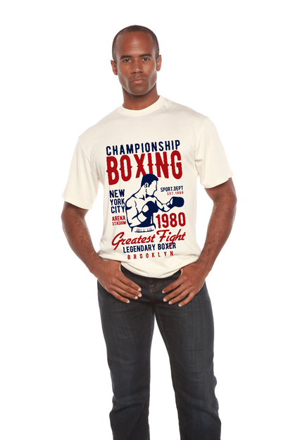 Championship Boxing Men's Bamboo Viscose/Organic Cotton Short Sleeve Graphic T-Shirt Spun Bamboo