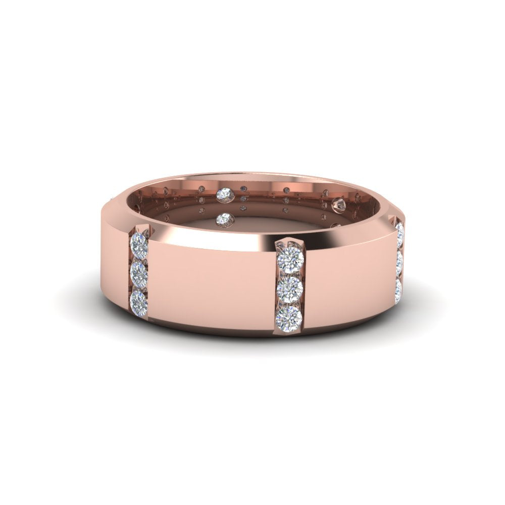 Channel Set 3 Stone Mens Anniversary Ring Fascinating Diamonds