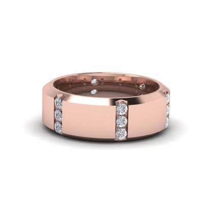 Channel Set 3 Stone Mens Anniversary Ring Fascinating Diamonds