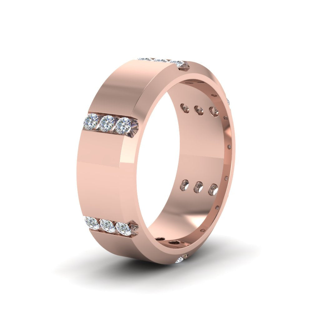 Channel Set 3 Stone Mens Anniversary Ring Fascinating Diamonds