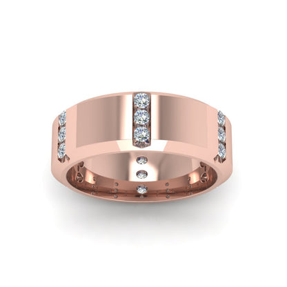 Channel Set 3 Stone Mens Anniversary Ring Fascinating Diamonds