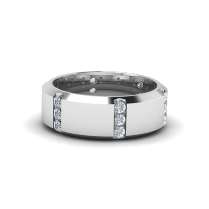 Channel Set 3 Stone Mens Anniversary Ring Fascinating Diamonds