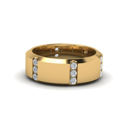 Channel Set 3 Stone Mens Anniversary Ring Fascinating Diamonds