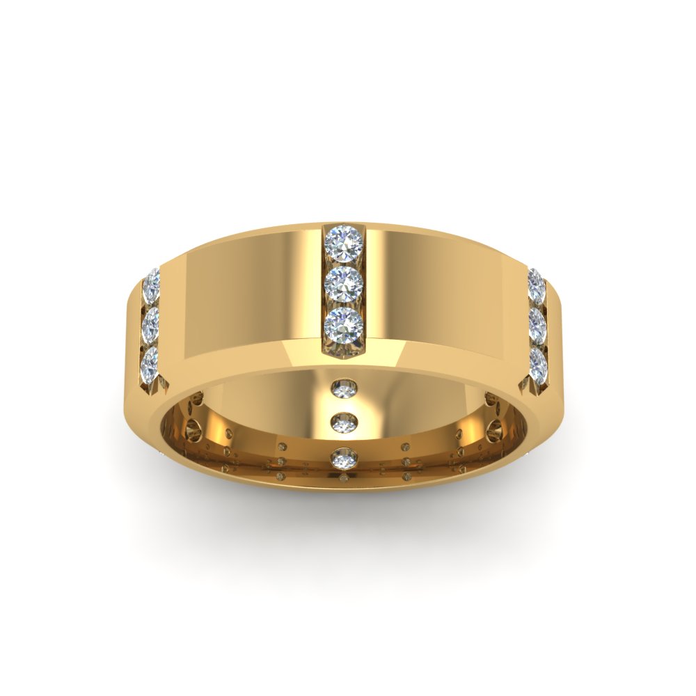 Channel Set 3 Stone Mens Anniversary Ring Fascinating Diamonds