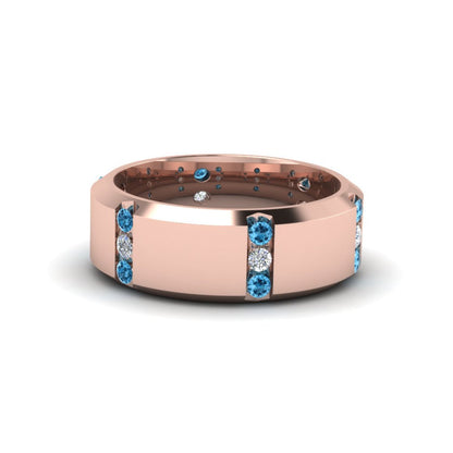 Channel Set 3 Stone Mens Anniversary Ring Fascinating Diamonds