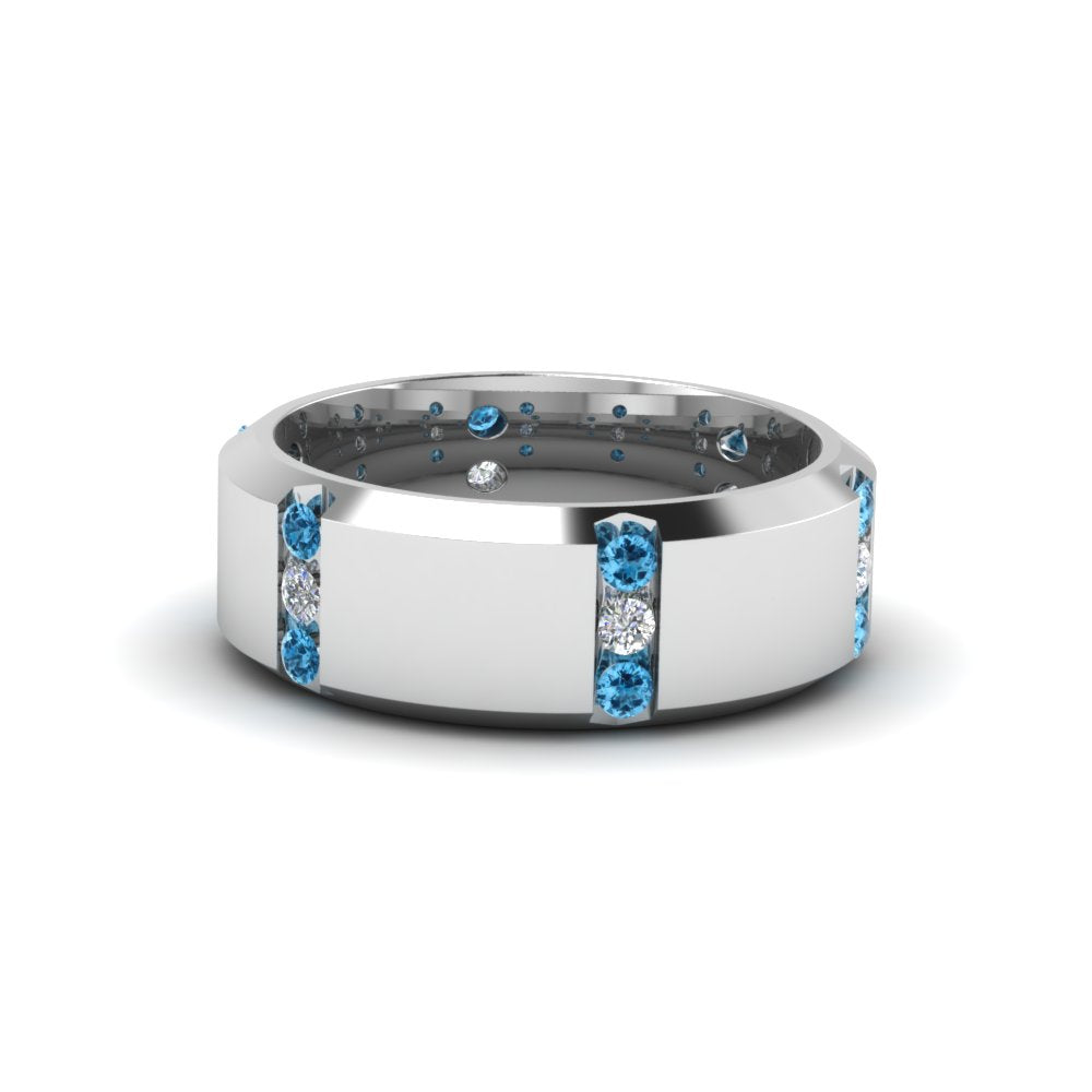 Channel Set 3 Stone Mens Anniversary Ring Fascinating Diamonds