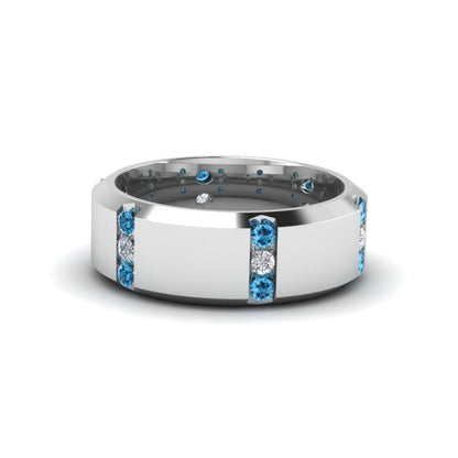 Channel Set 3 Stone Mens Anniversary Ring Fascinating Diamonds