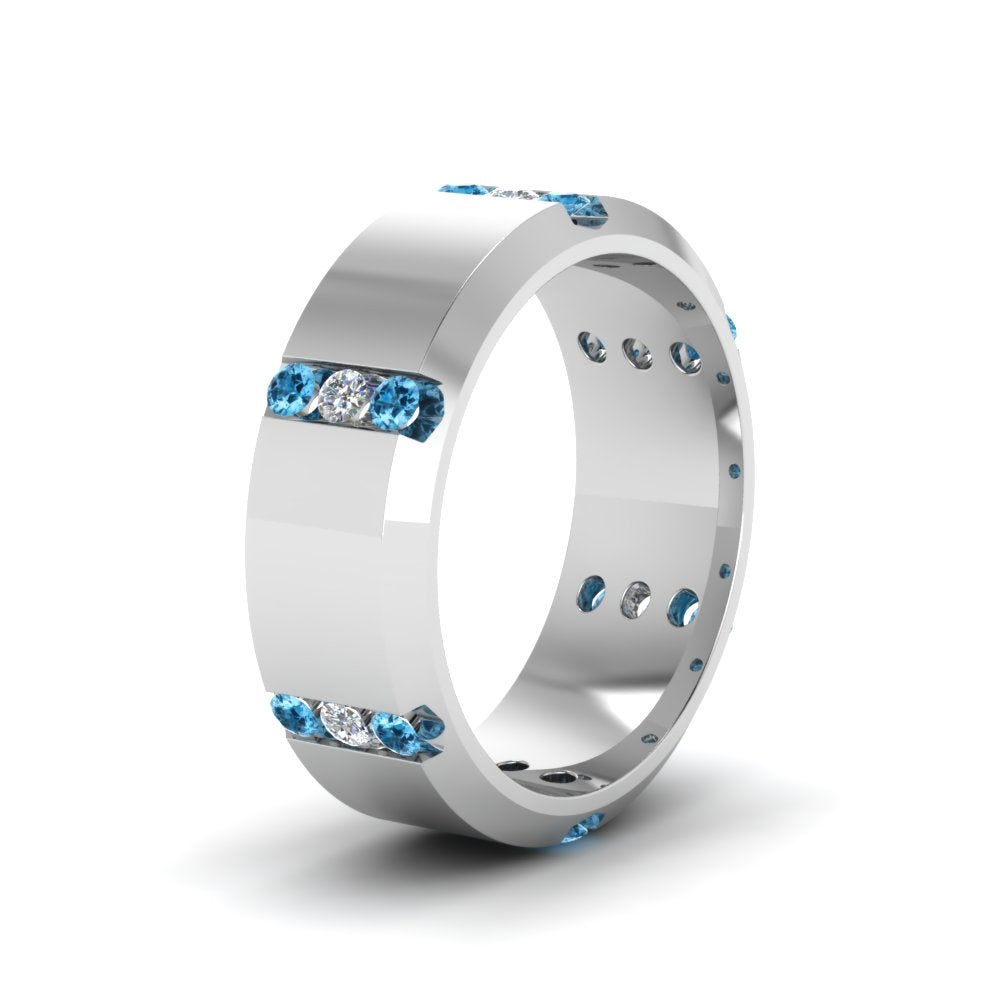 Channel Set 3 Stone Mens Anniversary Ring Fascinating Diamonds