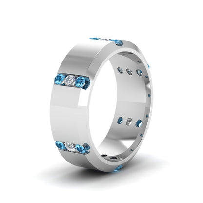 Channel Set 3 Stone Mens Anniversary Ring Fascinating Diamonds