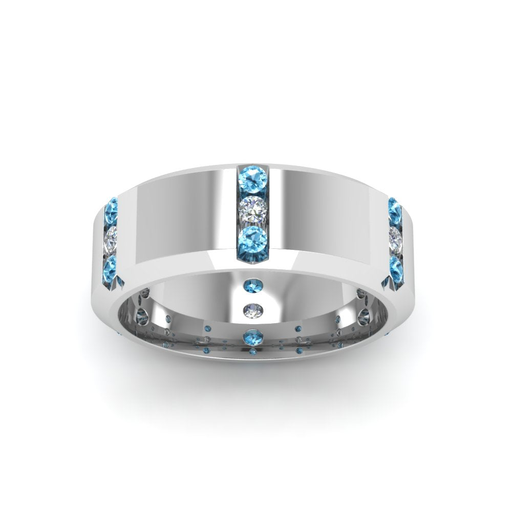 Channel Set 3 Stone Mens Anniversary Ring Fascinating Diamonds
