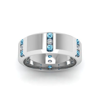 Channel Set 3 Stone Mens Anniversary Ring Fascinating Diamonds