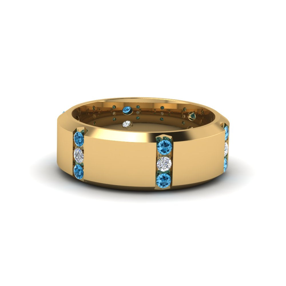 Channel Set 3 Stone Mens Anniversary Ring Fascinating Diamonds