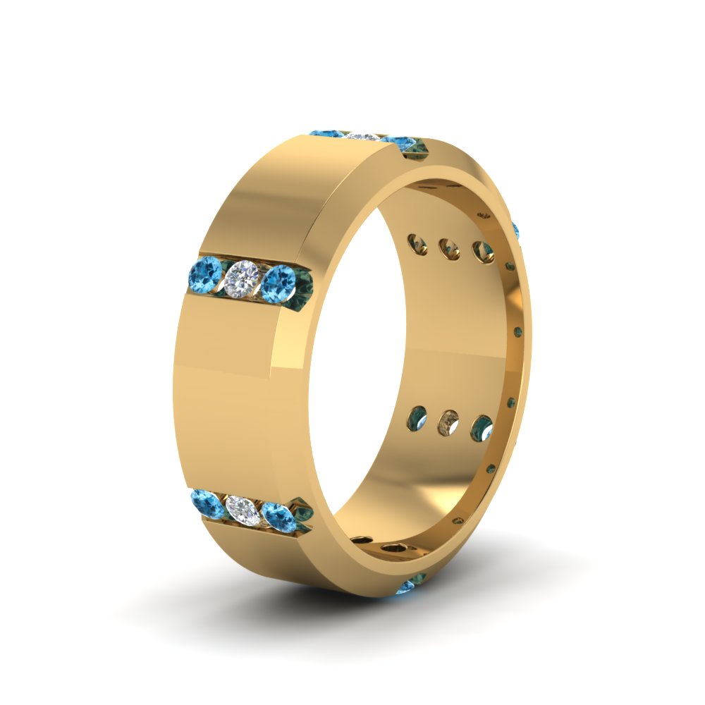 Channel Set 3 Stone Mens Anniversary Ring Fascinating Diamonds