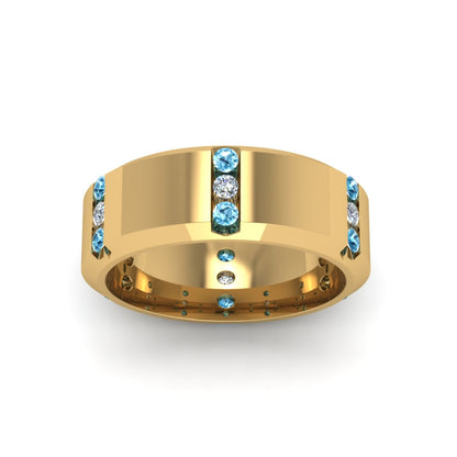 Channel Set 3 Stone Mens Anniversary Ring Fascinating Diamonds