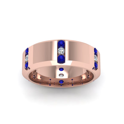 Channel Set 3 Stone Mens Anniversary Ring Fascinating Diamonds