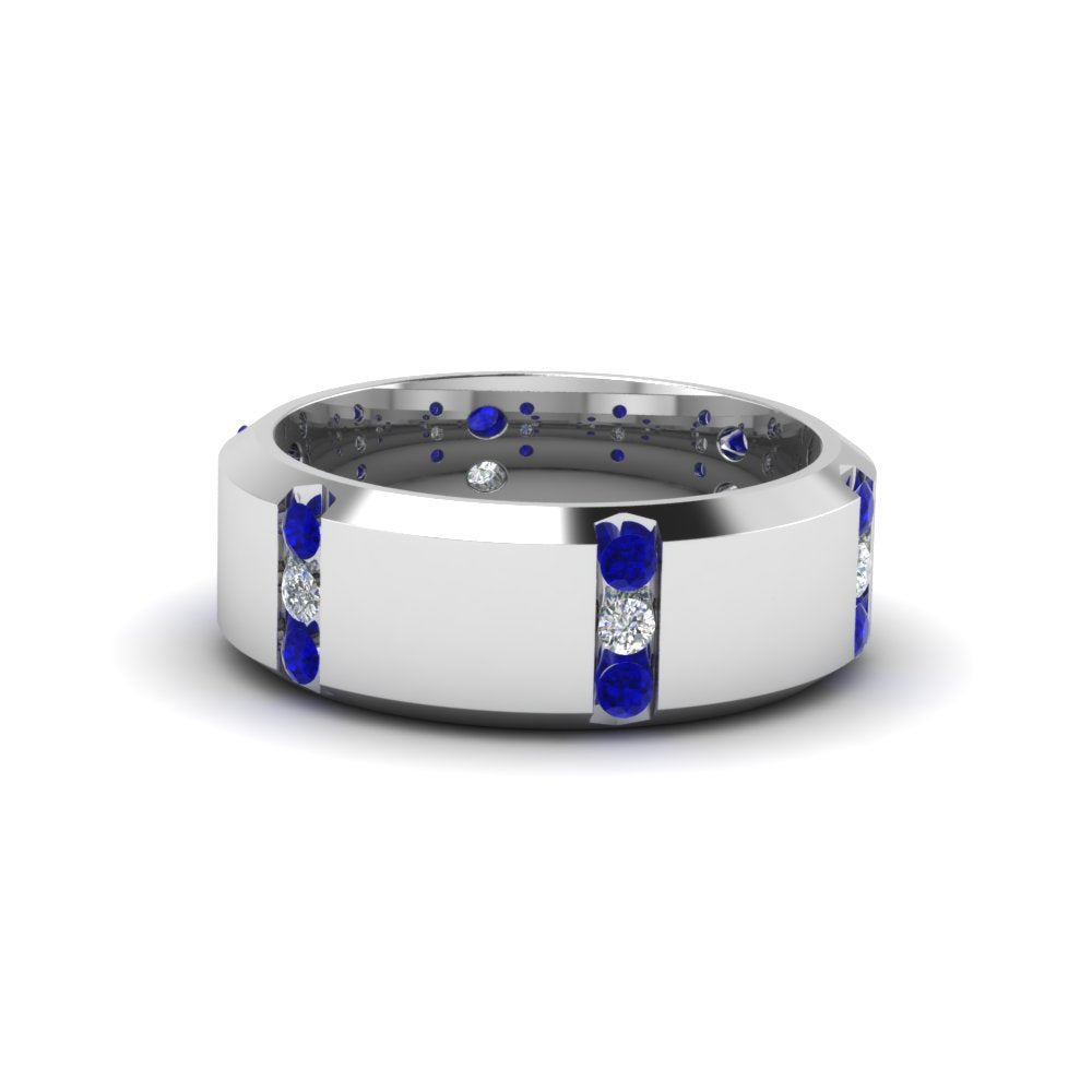 Channel Set 3 Stone Mens Anniversary Ring Fascinating Diamonds