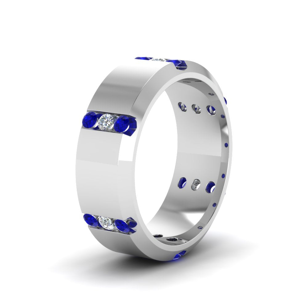 Channel Set 3 Stone Mens Anniversary Ring Fascinating Diamonds