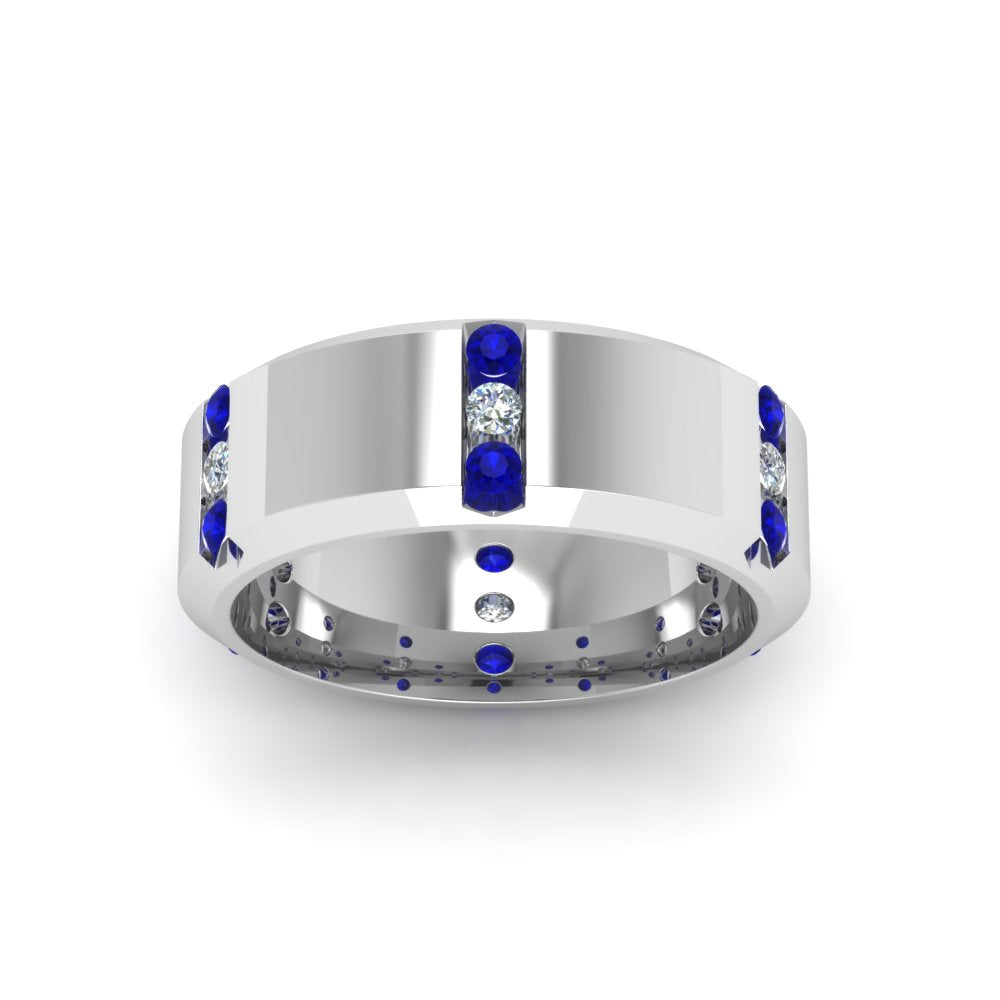 Channel Set 3 Stone Mens Anniversary Ring Fascinating Diamonds