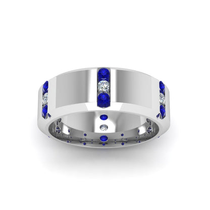 Channel Set 3 Stone Mens Anniversary Ring Fascinating Diamonds