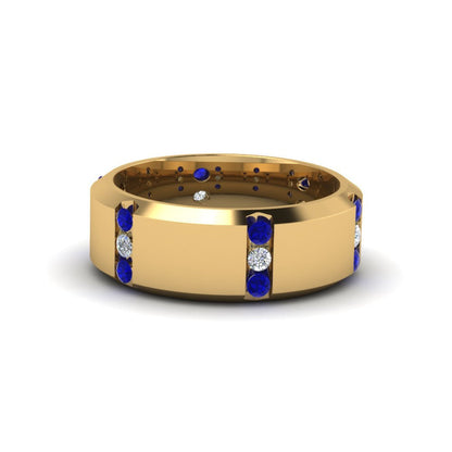 Channel Set 3 Stone Mens Anniversary Ring Fascinating Diamonds
