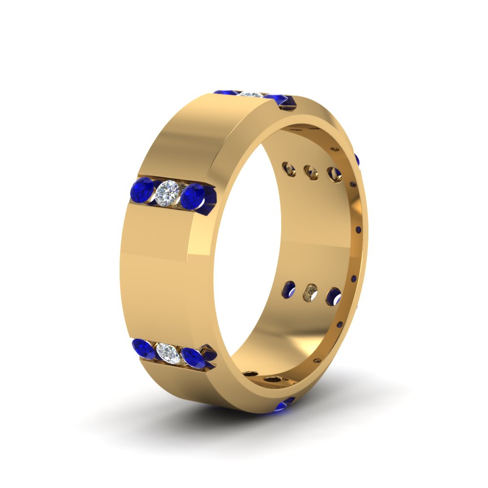 Channel Set 3 Stone Mens Anniversary Ring Fascinating Diamonds