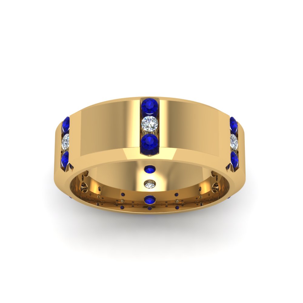 Channel Set 3 Stone Mens Anniversary Ring Fascinating Diamonds