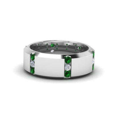Channel Set 3 Stone Mens Anniversary Ring Fascinating Diamonds