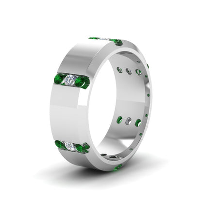 Channel Set 3 Stone Mens Anniversary Ring Fascinating Diamonds