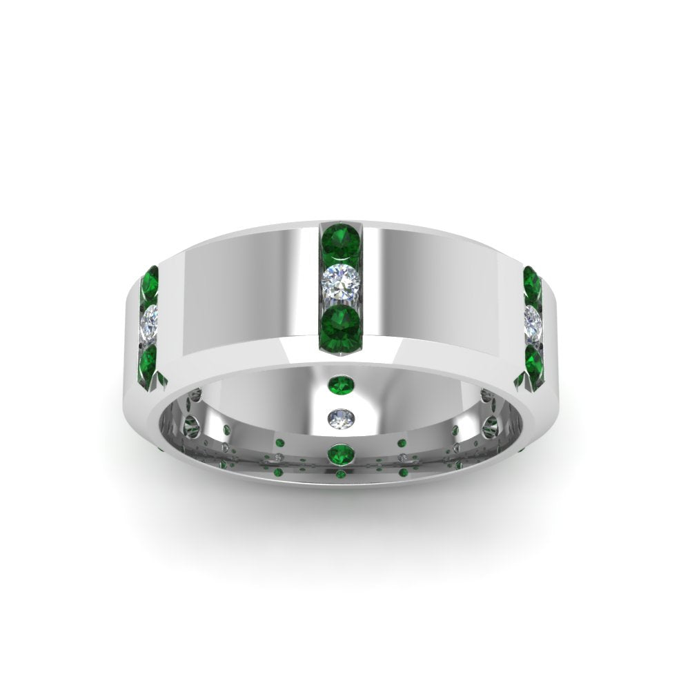 Channel Set 3 Stone Mens Anniversary Ring Fascinating Diamonds