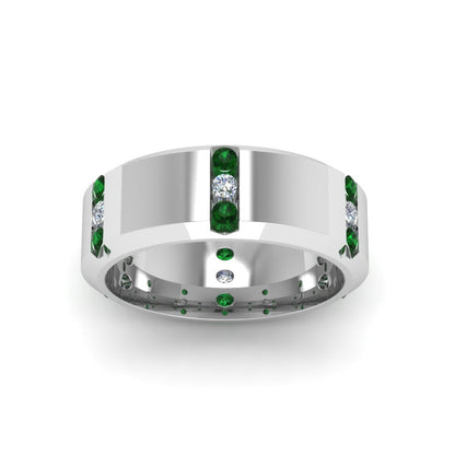 Channel Set 3 Stone Mens Anniversary Ring Fascinating Diamonds