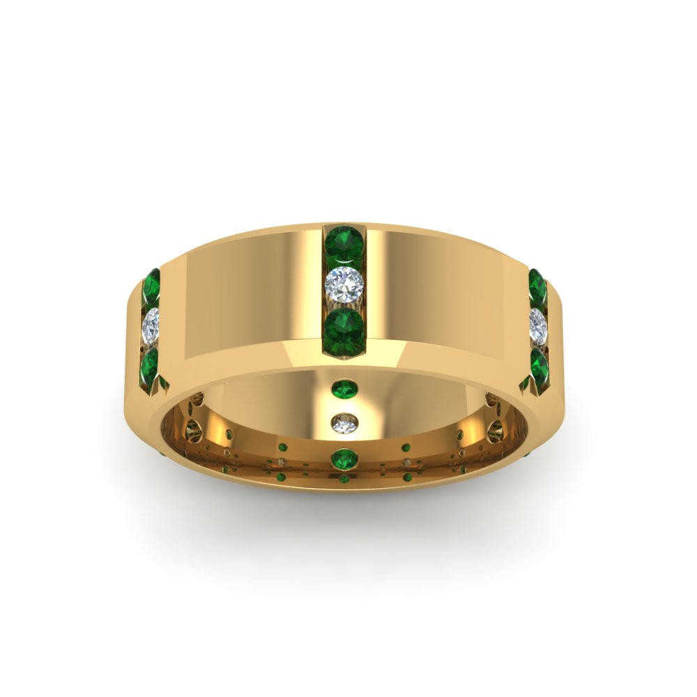 Channel Set 3 Stone Mens Anniversary Ring Fascinating Diamonds