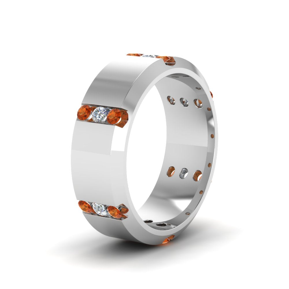 Channel Set 3 Stone Mens Anniversary Ring Fascinating Diamonds