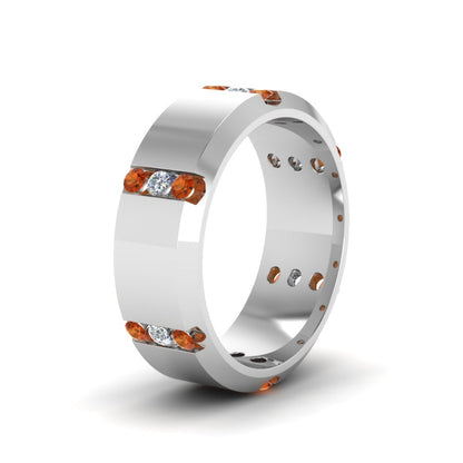 Channel Set 3 Stone Mens Anniversary Ring Fascinating Diamonds
