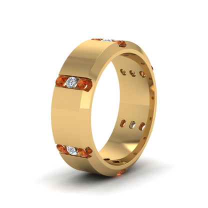 Channel Set 3 Stone Mens Anniversary Ring Fascinating Diamonds