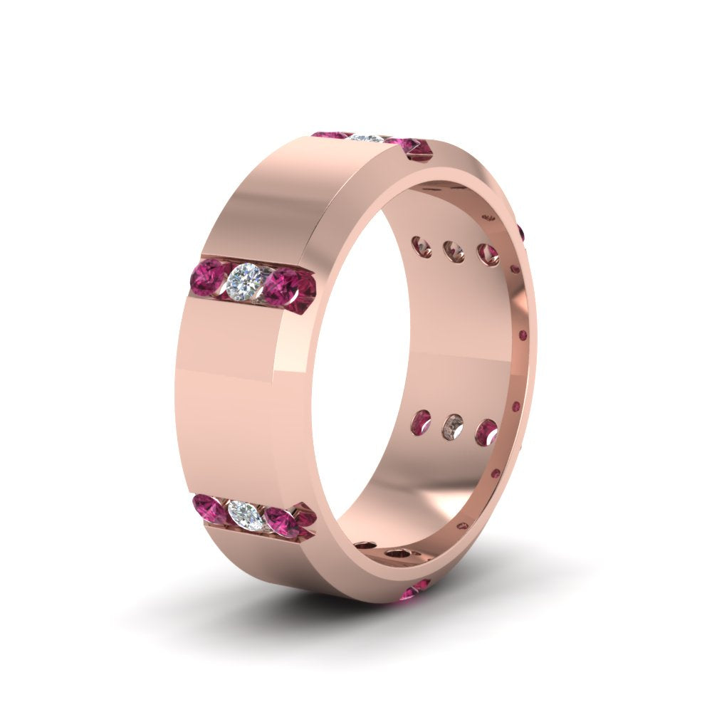 Channel Set 3 Stone Mens Anniversary Ring Fascinating Diamonds
