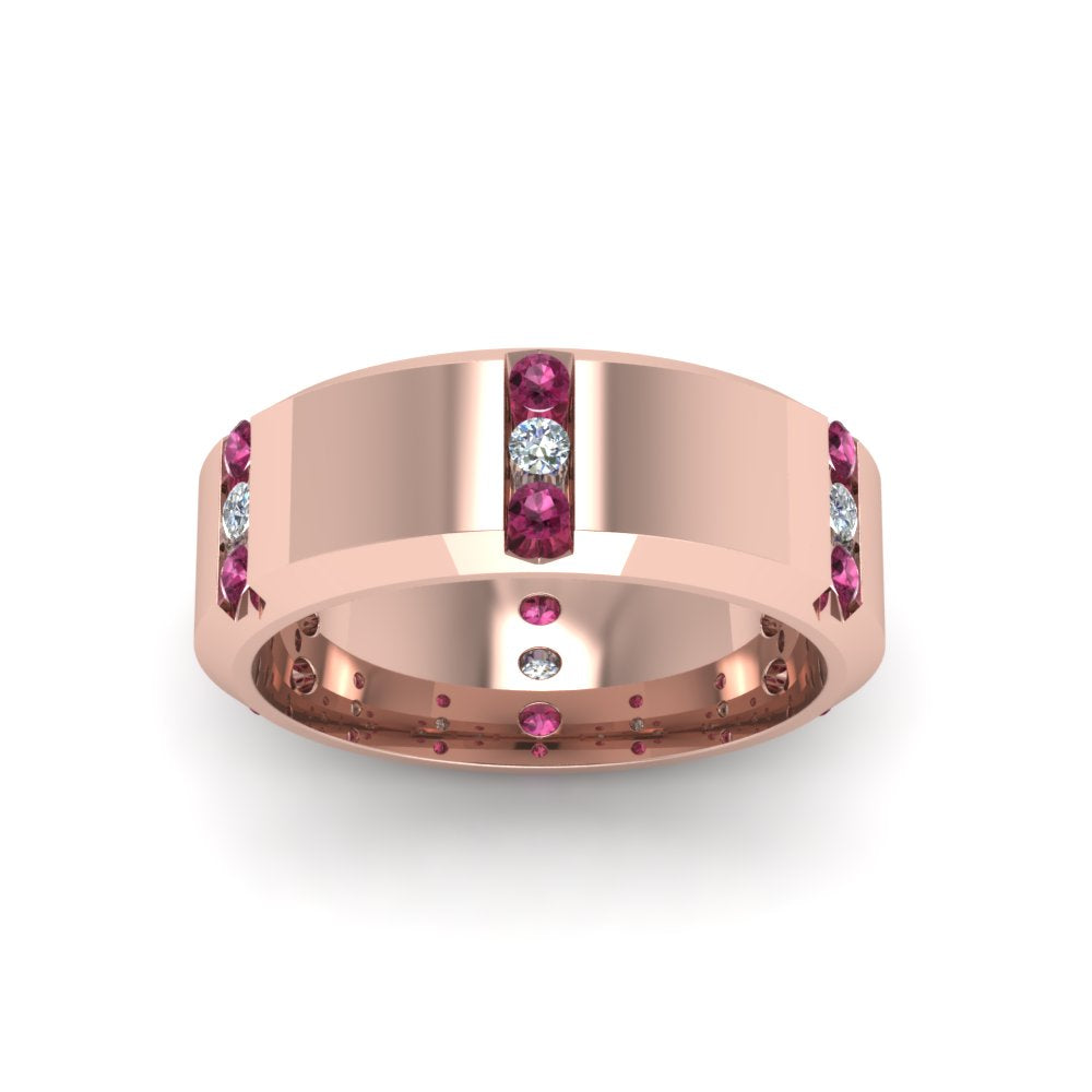 Channel Set 3 Stone Mens Anniversary Ring Fascinating Diamonds