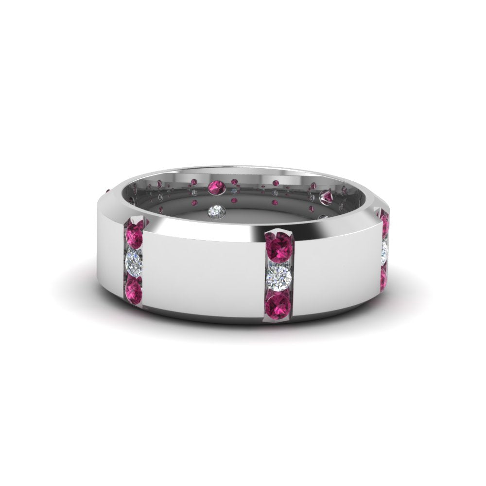 Channel Set 3 Stone Mens Anniversary Ring Fascinating Diamonds