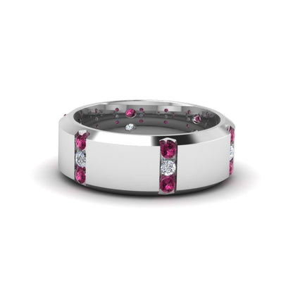 Channel Set 3 Stone Mens Anniversary Ring Fascinating Diamonds