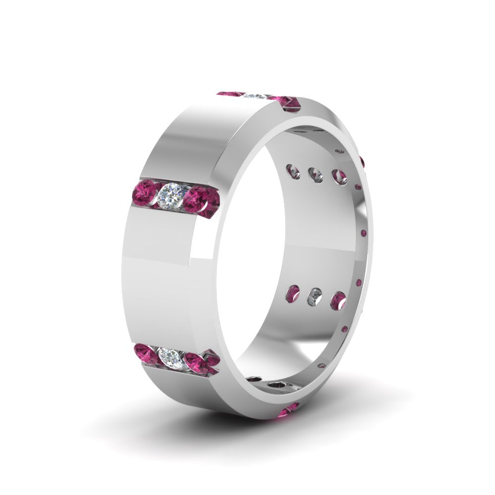 Channel Set 3 Stone Mens Anniversary Ring Fascinating Diamonds