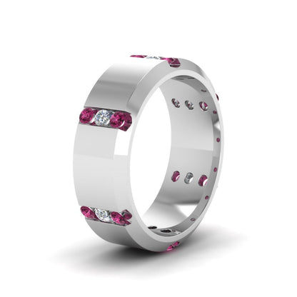 Channel Set 3 Stone Mens Anniversary Ring Fascinating Diamonds