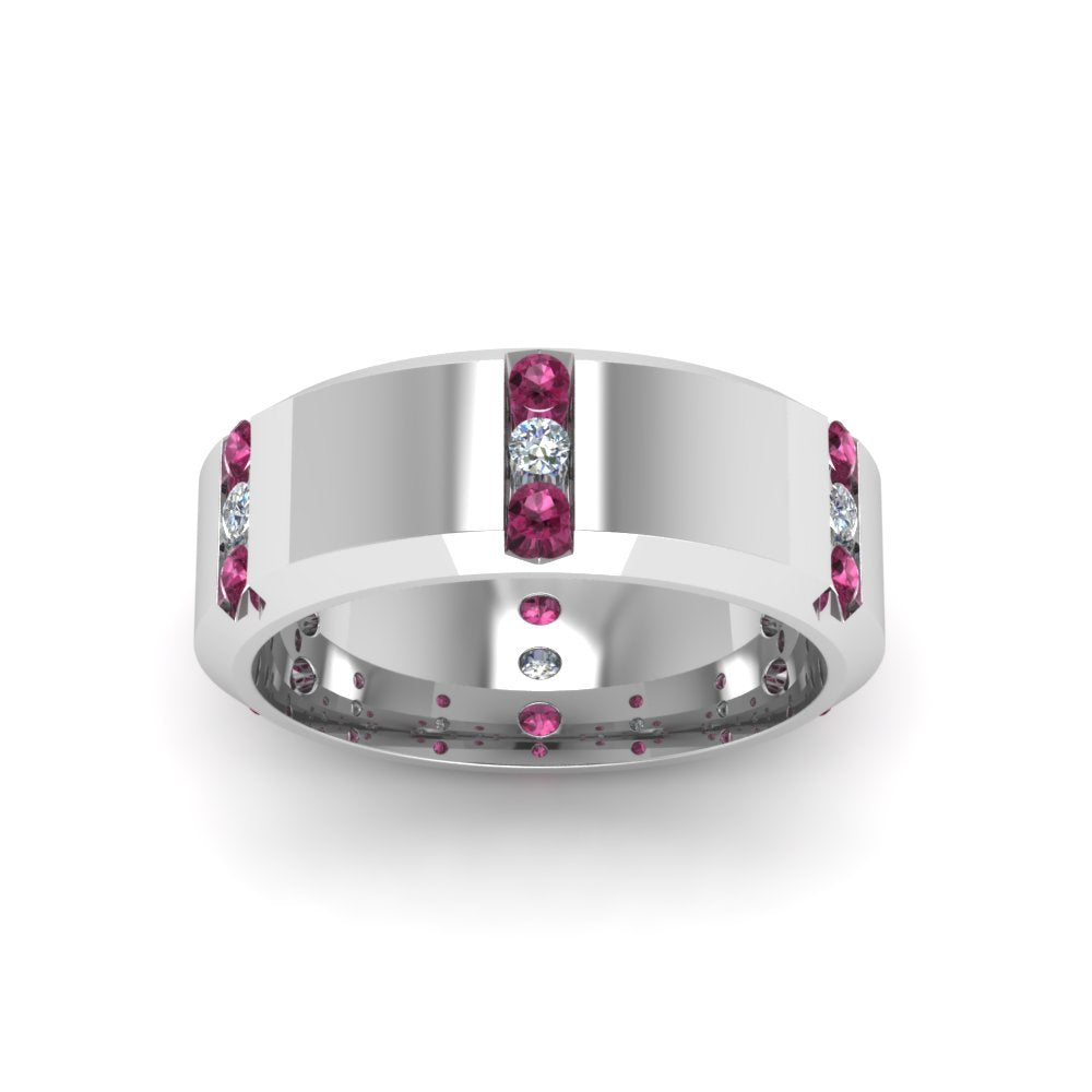 Channel Set 3 Stone Mens Anniversary Ring Fascinating Diamonds