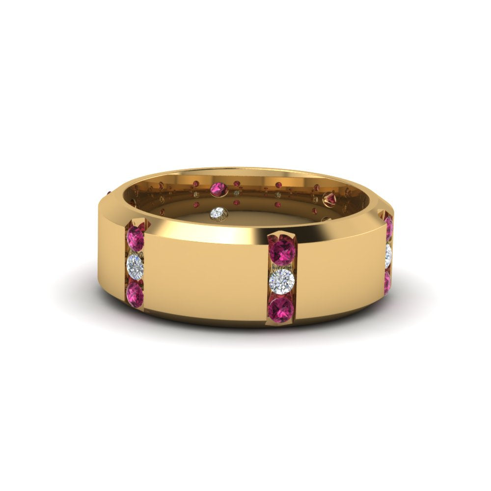 Channel Set 3 Stone Mens Anniversary Ring Fascinating Diamonds