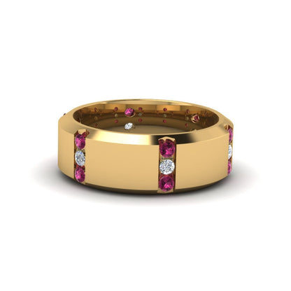 Channel Set 3 Stone Mens Anniversary Ring Fascinating Diamonds