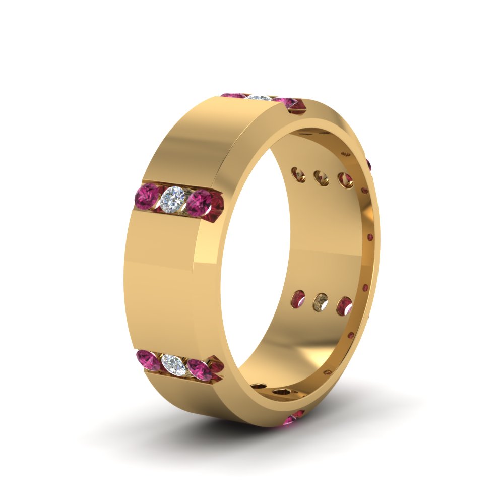 Channel Set 3 Stone Mens Anniversary Ring Fascinating Diamonds