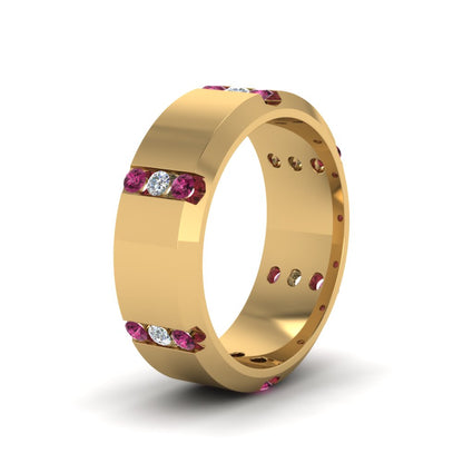 Channel Set 3 Stone Mens Anniversary Ring Fascinating Diamonds