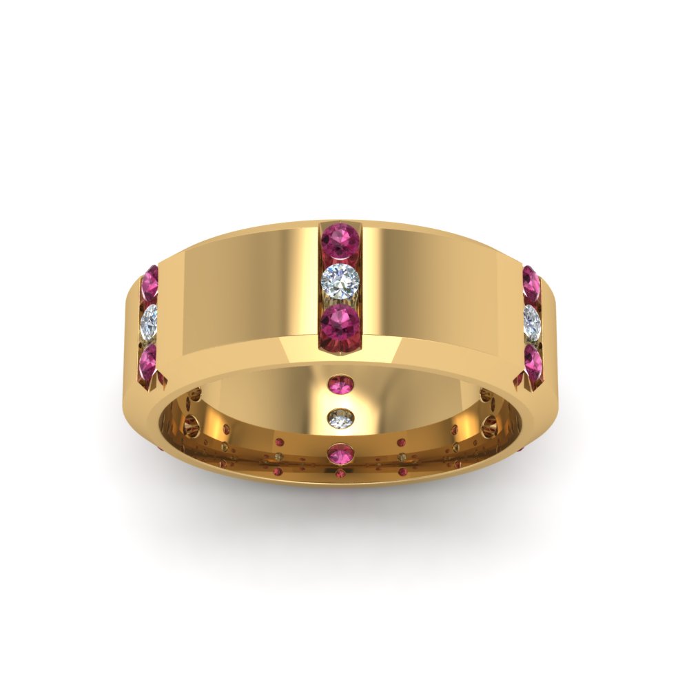 Channel Set 3 Stone Mens Anniversary Ring Fascinating Diamonds